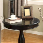 Table d'appoint ronde avec pieds à volutes, expresso/noire/blanche, pour 1 personne