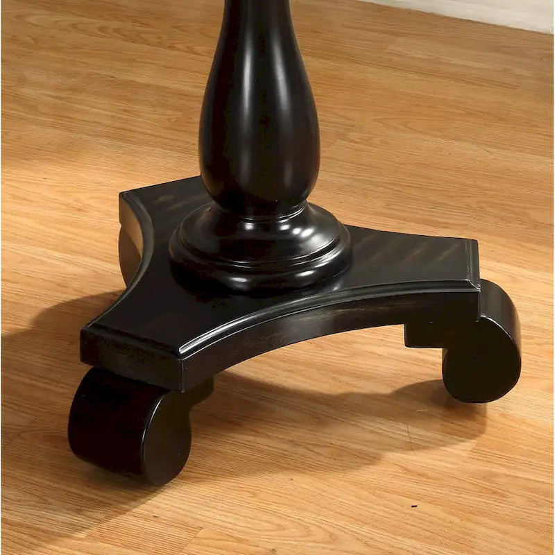 Table d'appoint ronde avec pieds à volutes, expresso/noire/blanche, pour 1 personne