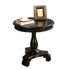 Table d'appoint ronde avec pieds à volutes, expresso/noire/blanche, pour 1 personne