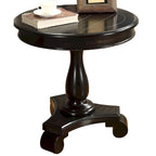 Table d'appoint ronde avec pieds à volutes, expresso/noire/blanche, pour 1 personne