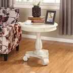 Table d'appoint ronde avec pieds à volutes, expresso/noire/blanche, pour 1 personne