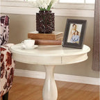 Table d'appoint ronde avec pieds à volutes, expresso/noire/blanche, pour 1 personne