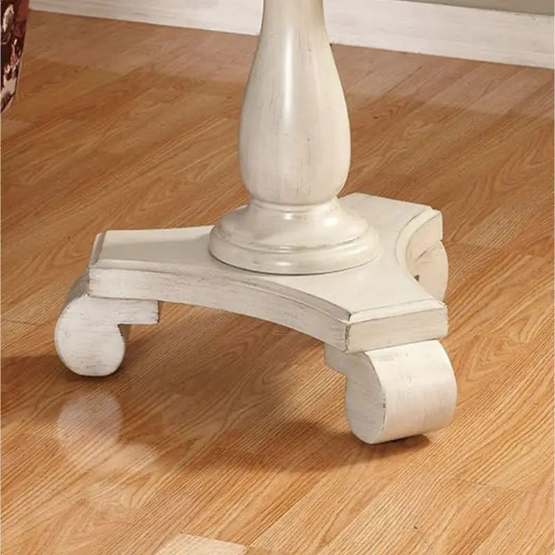 Table d'appoint ronde avec pieds à volutes, expresso/noire/blanche, pour 1 personne
