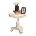 Table d'appoint ronde avec pieds à volutes, expresso/noire/blanche, pour 1 personne