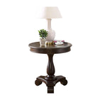 Table d'appoint ronde avec pieds à volutes, expresso/noire/blanche, pour 1 personne
