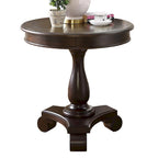 Table d'appoint ronde avec pieds à volutes, expresso/noire/blanche, pour 1 personne