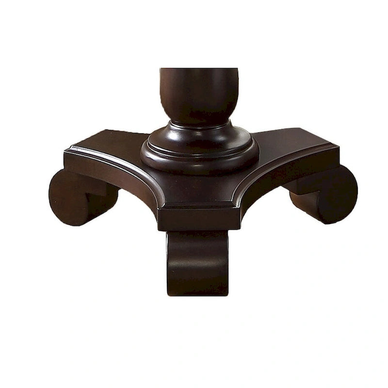 Table d'appoint ronde avec pieds à volutes, expresso/noire/blanche, pour 1 personne