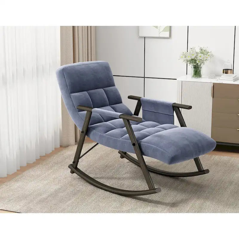 Fauteuil à bascule pliant rose/bleu/orange, 1 place, dossier haut et repose-pieds réglables