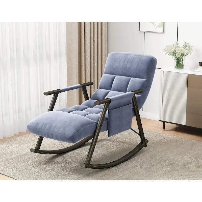 Fauteuil à bascule pliant rose/bleu/orange, 1 place, dossier haut et repose-pieds réglables