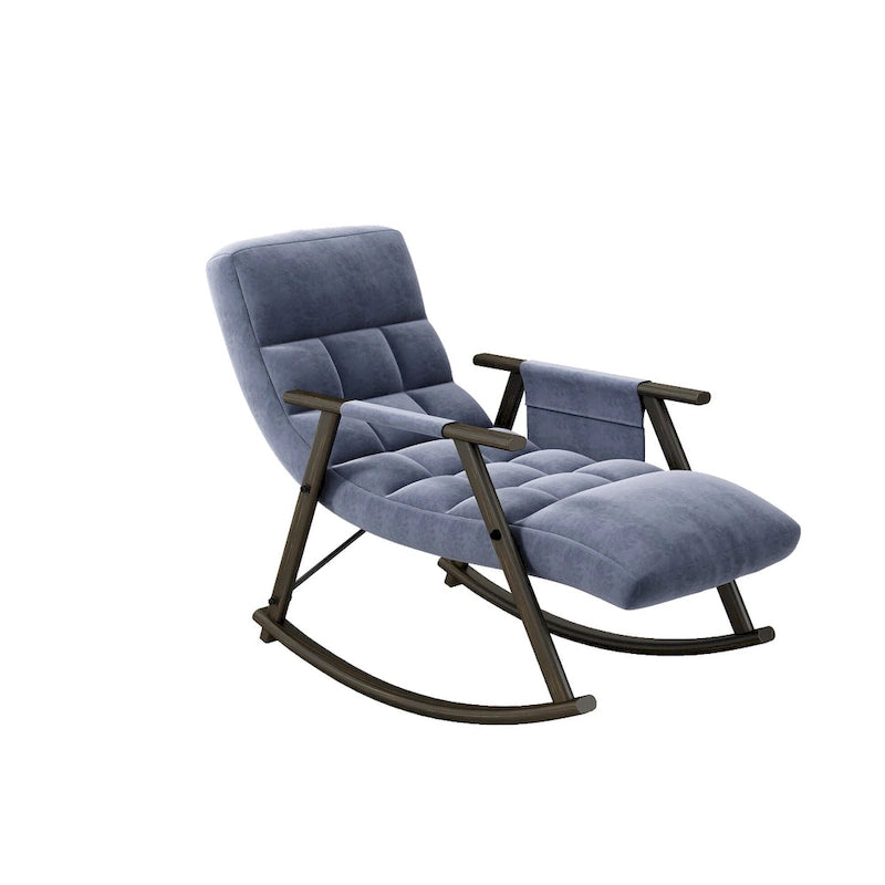 Fauteuil à bascule pliant rose/bleu/orange, 1 place, dossier haut et repose-pieds réglables