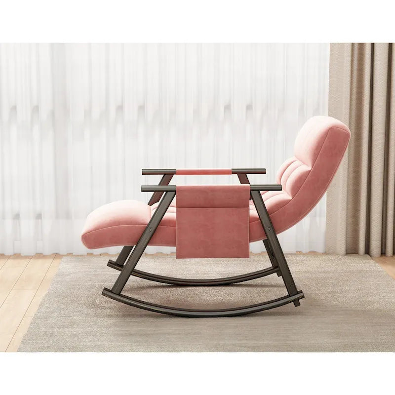 Fauteuil à bascule pliant rose/bleu/orange, 1 place, dossier haut et repose-pieds réglables