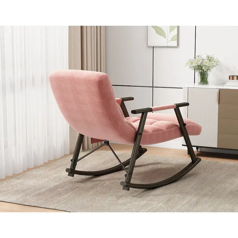 Fauteuil à bascule pliant rose/bleu/orange, 1 place, dossier haut et repose-pieds réglables