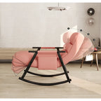 Fauteuil à bascule pliant rose/bleu/orange, 1 place, dossier haut et repose-pieds réglables
