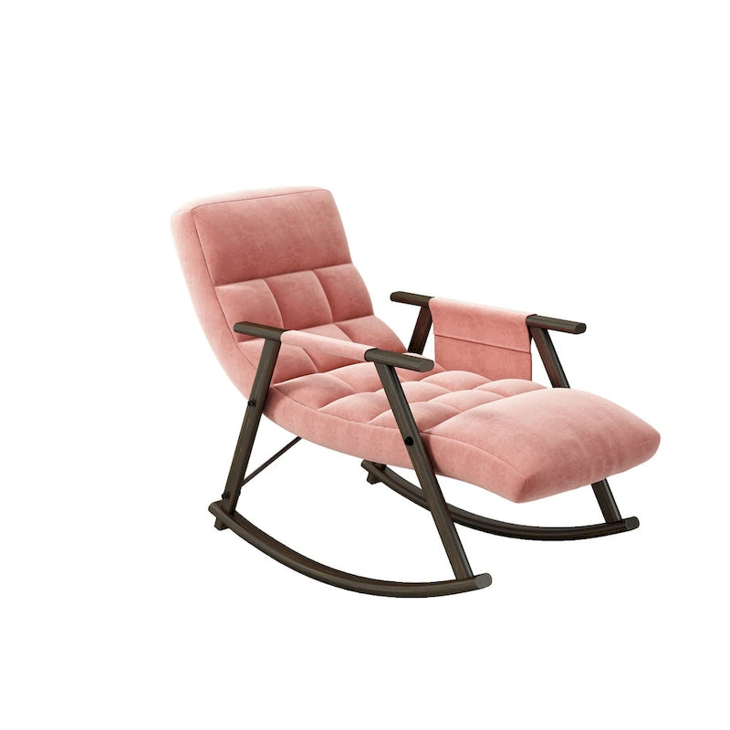 Fauteuil à bascule pliant rose/bleu/orange, 1 place, dossier haut et repose-pieds réglables