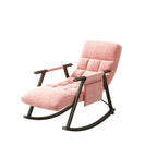 Fauteuil à bascule pliant rose/bleu/orange, 1 place, dossier haut et repose-pieds réglables