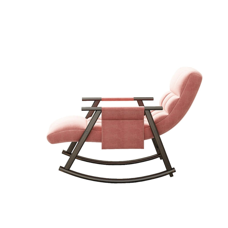 Fauteuil à bascule pliant rose/bleu/orange, 1 place, dossier haut et repose-pieds réglables