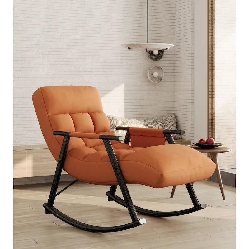 Fauteuil à bascule pliant rose/bleu/orange, 1 place, dossier haut et repose-pieds réglables