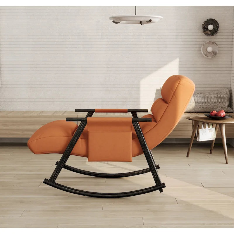 Fauteuil à bascule pliant rose/bleu/orange, 1 place, dossier haut et repose-pieds réglables