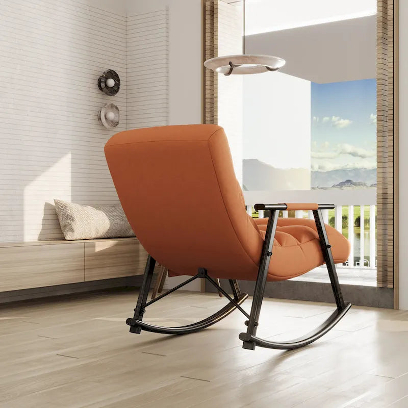 Fauteuil à bascule pliant rose/bleu/orange, 1 place, dossier haut et repose-pieds réglables