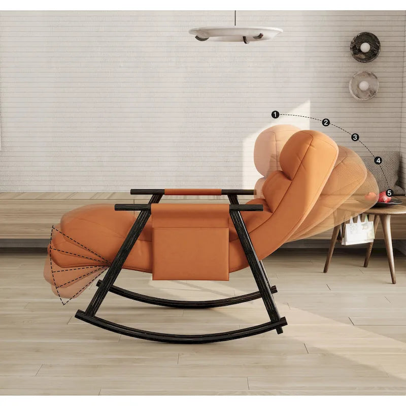 Fauteuil à bascule pliant rose/bleu/orange, 1 place, dossier haut et repose-pieds réglables