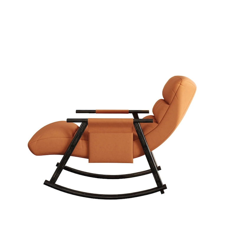Fauteuil à bascule pliant rose/bleu/orange, 1 place, dossier haut et repose-pieds réglables