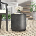 Table d'appoint en béton noir mat et cuivre – Intérieur et extérieur, 1 personne