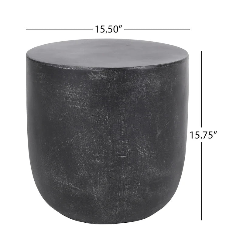 Table d'appoint en béton noir mat et cuivre – Intérieur et extérieur, 1 personne