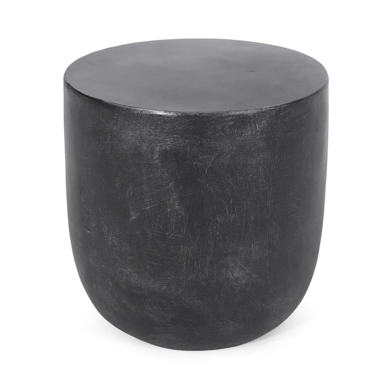 Table d'appoint en béton noir mat et cuivre – Intérieur et extérieur, 1 personne