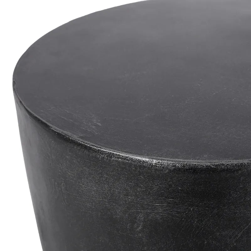 Table d'appoint en béton noir mat et cuivre – Intérieur et extérieur, 1 personne