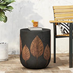 Table d'appoint en béton noir mat et cuivre – Intérieur et extérieur, 1 personne