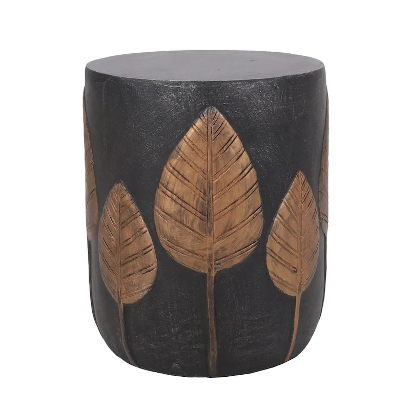 Table d'appoint en béton noir mat et cuivre – Intérieur et extérieur, 1 personne