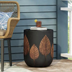 Table d'appoint en béton noir mat et cuivre – Intérieur et extérieur, 1 personne