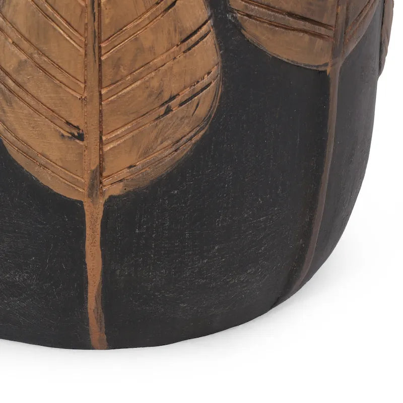 Table d'appoint en béton noir mat et cuivre – Intérieur et extérieur, 1 personne