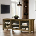 Meuble TV 178 cm avec étagères ouvertes et gestion des câbles, chêne / noir / gris foncé, pour 1