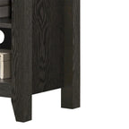 Meuble TV 178 cm avec étagères ouvertes et gestion des câbles, chêne / noir / gris foncé, pour 1