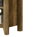 Meuble TV 178 cm avec étagères ouvertes et gestion des câbles, chêne / noir / gris foncé, pour 1