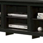 Meuble TV 178 cm avec étagères ouvertes et gestion des câbles, chêne / noir / gris foncé, pour 1