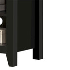 Meuble TV 178 cm avec étagères ouvertes et gestion des câbles, chêne / noir / gris foncé, pour 1