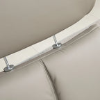Fauteuil inclinable pivotant en similicuir gris avec pouf, simple