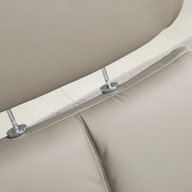 Fauteuil inclinable pivotant en similicuir gris avec pouf, simple