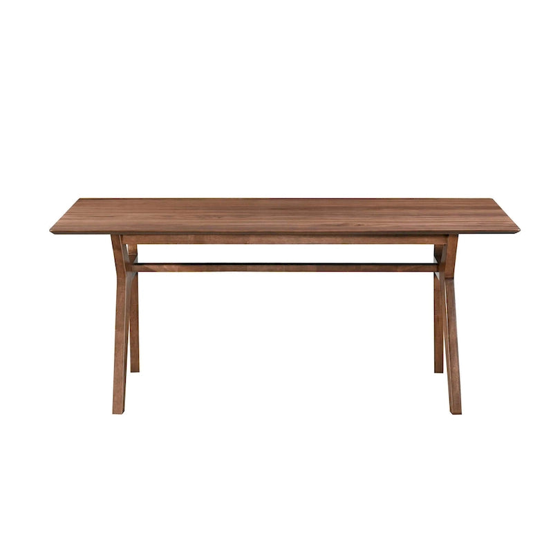 Table à manger de transition pour 6 personnes, noyer brun