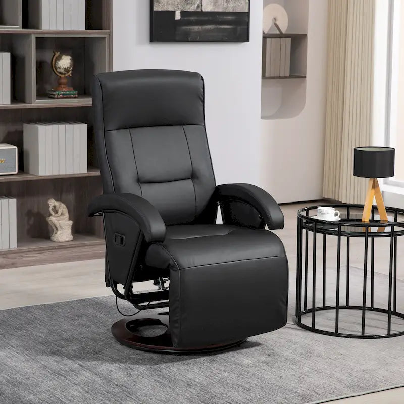 Fauteuil inclinable individuel en cuir PU noir