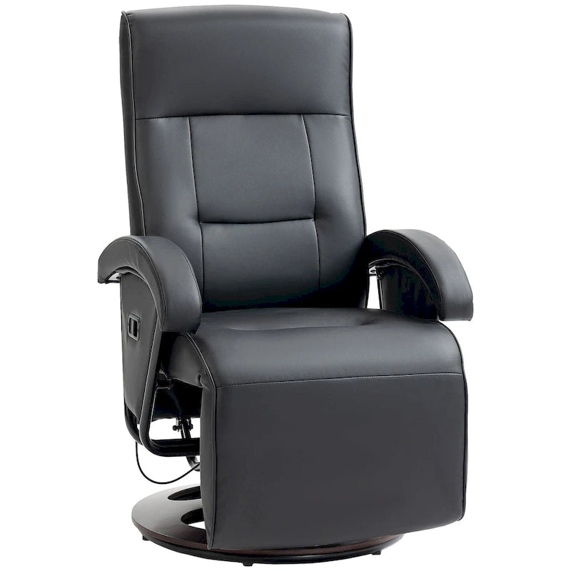 Fauteuil inclinable individuel en cuir PU noir