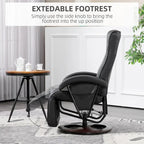 Fauteuil inclinable individuel en cuir PU noir