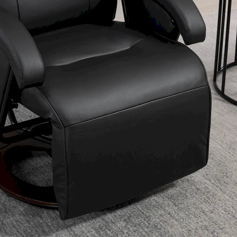 Fauteuil inclinable individuel en cuir PU noir