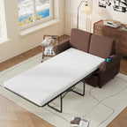 Canapé-lit convertible 2 places gris / marron / noir, avec ports USB