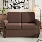 Canapé-lit convertible 2 places gris / marron / noir, avec ports USB
