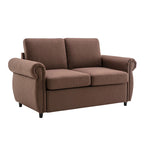 Canapé-lit convertible 2 places gris / marron / noir, avec ports USB
