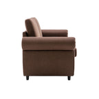Canapé-lit convertible 2 places gris / marron / noir, avec ports USB