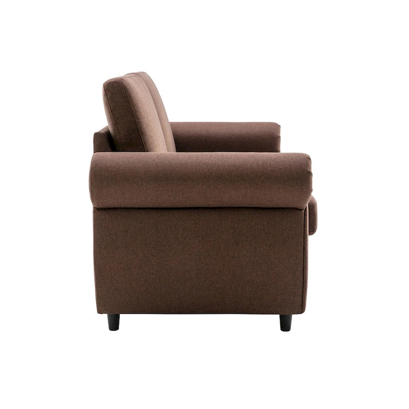 Canapé-lit convertible 2 places gris / marron / noir, avec ports USB